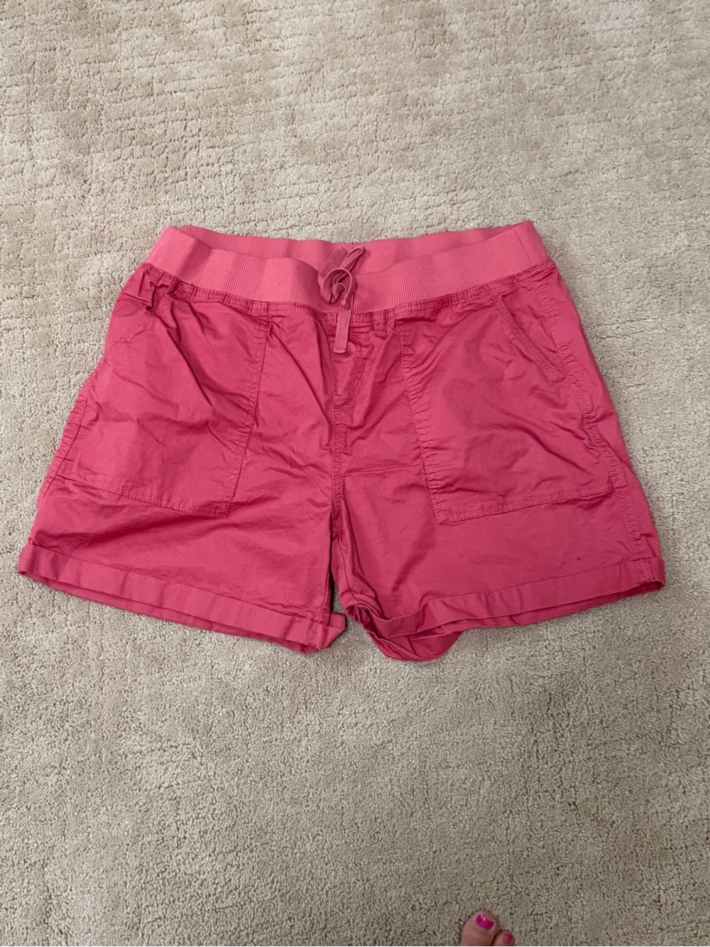 Briggs New York Coral-Pink Drawstring Cotton Shorts